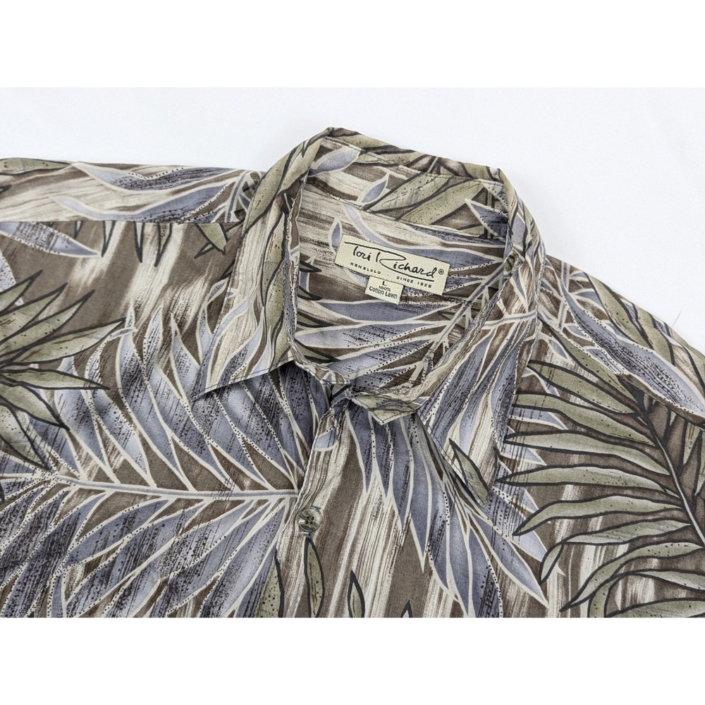 Tori Richard Hawaiian Shirt Mens LG Cotton Lawn Frons Shirt Button Down USA